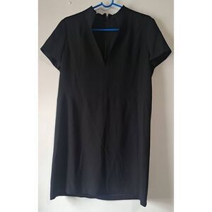 Alice Olivia womens medium dress black split neck plunge Vneck structured